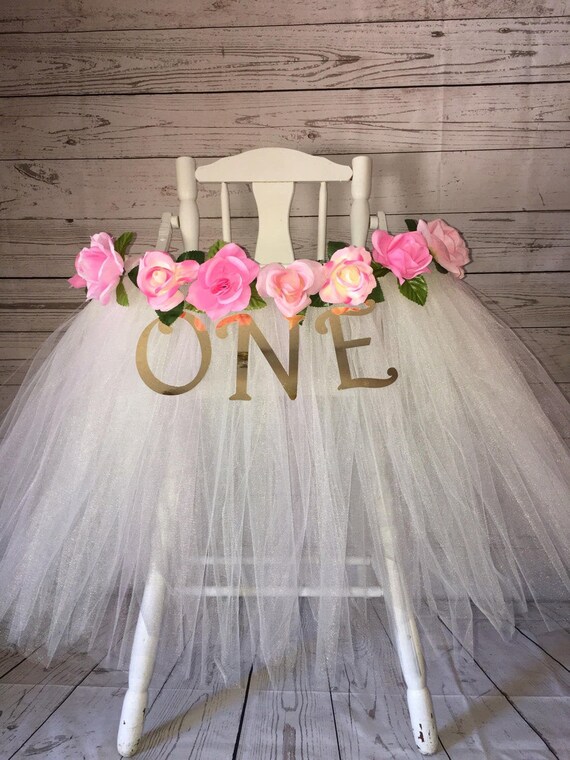 High Chair Tutu High Chair Skirt Ivory And Pink
