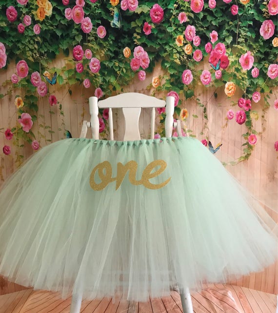 High Chair Tutu Mint Skirt Highchair High Chair Tutu Mint Skirt Highchair Banner Smash Cake Tulle Chose Color