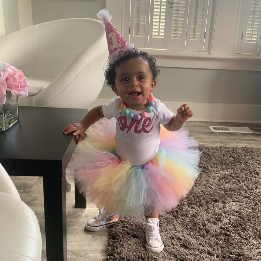 Buy Pastel Unicorn Baby Tutu, First Birthday Girls Rainbow Tulle Skirt,  Infant Girl Pastel Rainbow Tutu, Toddler Smash Cake Fluffy Tutu Online in 