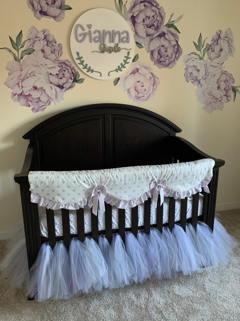 Lavender Tulle Crib Skirt ANY COLOR Tulle Crib Tutu Baby ...