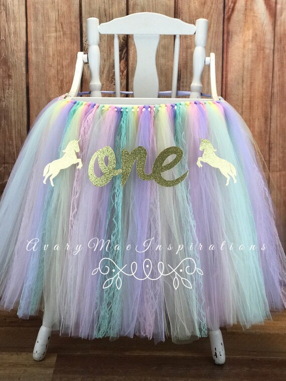 Unicorn High Chair Tutu, Unicorn First Birthday, Unicorn Smash Cake Decorations, Highchair Tutu, High Chair Shirt, Highchair Skirt Il_570xn
