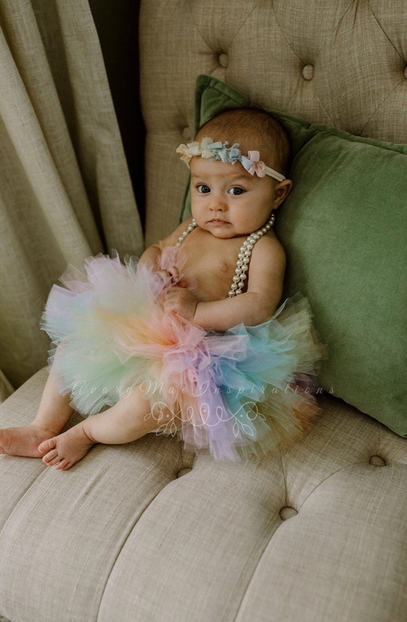 Pastel Rainbow Tutu, Bebé Tutu, Bebé Tutu, Niño Tutu, Niñas Tutu, Primer  Cumpleaños Tutu, Pastel Tutu, Smash Cake Photo Shoot Esponjoso Tutu -   México