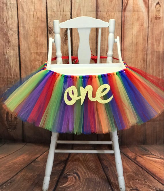 rainbow high chair tutu
