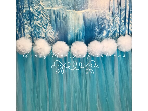 Frozen Tulle Table Skirt, Tulle Table Skirt, Frozen Themed Party, Table Tutu, Table Tulle Skirt, Table Tutu Skirt, Tulle Tableskirt Il_570xn