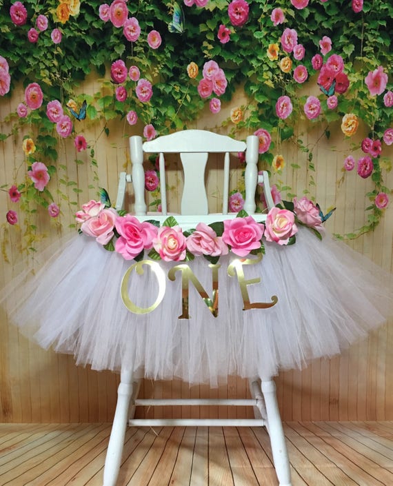 High Chair Tutu Highchair Tutu Skirt Pink And White