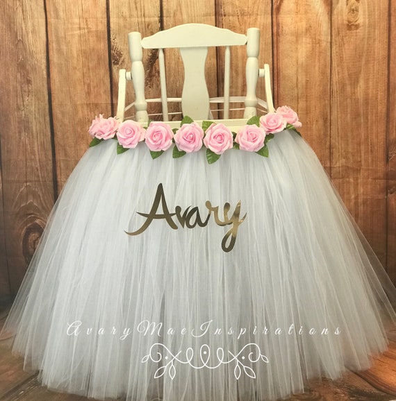 High Chair Tutu White Highchair Tutu White And Light Pink