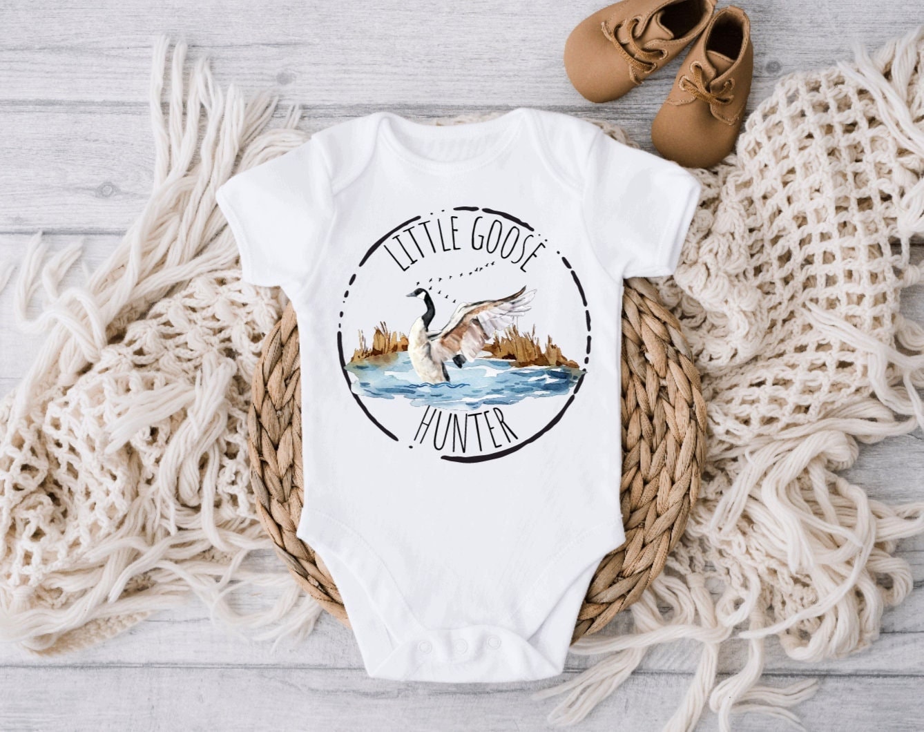 Little Goose Hunter Baby Shirt, Toddler Shirt, Fathers Day Shirt