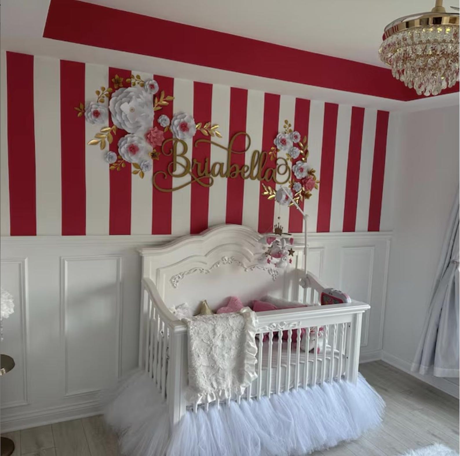Pink Tulle Crib Skirt, ANY COLOR Tulle Crib Tutu, Beige and Light Pink