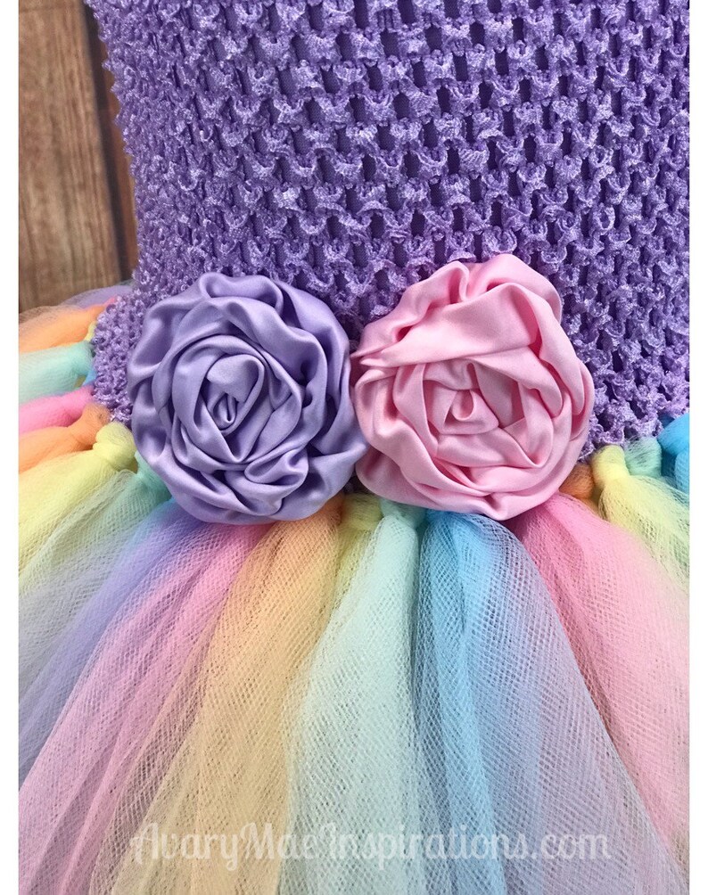Girls Tutu Dress Pastel Rainbow Unicorn Tutu Tutu Dress for Girls Girls Birthday Dress Flower Girl Lavender Tulle Party Outfit