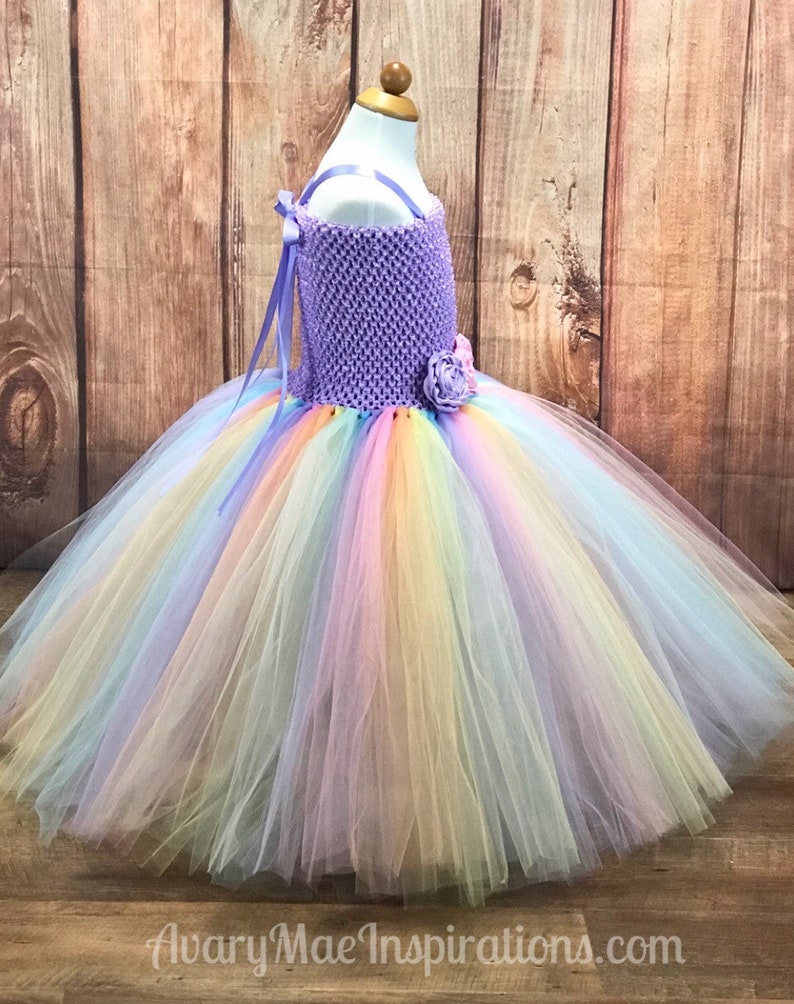Girls Tutu Dress Pastel Rainbow Unicorn Tutu Tutu Dress for Girls Girls Birthday Dress Flower Girl Lavender Tulle Party Outfit