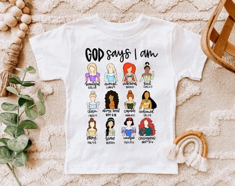 God Says I Am Handsome Kids Tee Shirt, God Says I Am Beautiful Youth T Shirt, Ponies, Farming, Hunting, Princesses, Princes, Dinosaur Tee