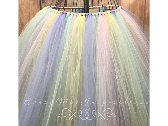 Gonna in maxi tulle arcobaleno pastello, tutu da donna o da ragazza,  costume abito unicorno, gonna soffice mamma e me, addio al nubilato,  matrimonio in spiaggia -  Italia