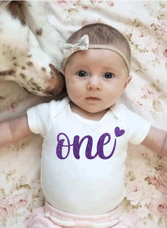 Glitter Lavender First Birthday Onesie, Girls 1st Birthday Shirt, Smash