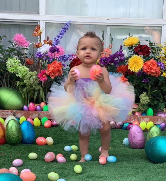 rainbow colour dress for baby girl