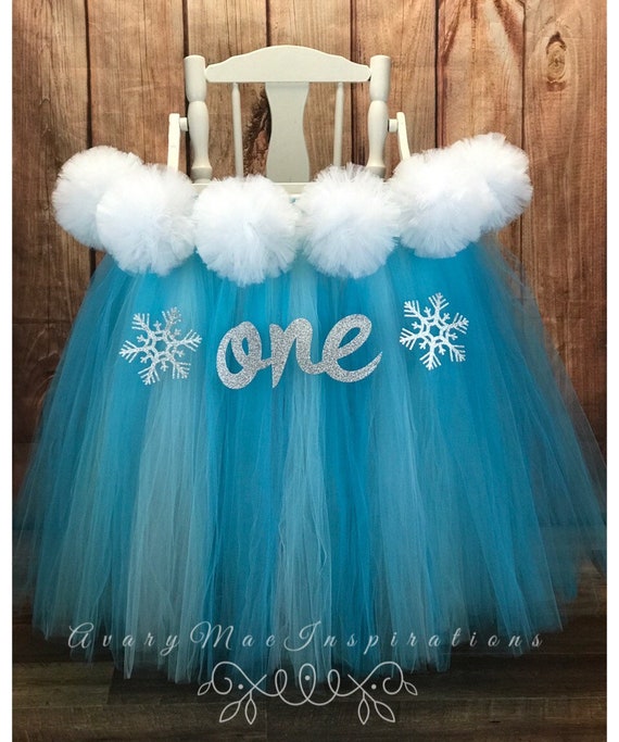 High Chair Tutu, Winter Onederland Birthday, High Chair Banner, Frozen First Birthday High Chair Tutu, Winter First Birthday High Chair Tutu Il_570xn