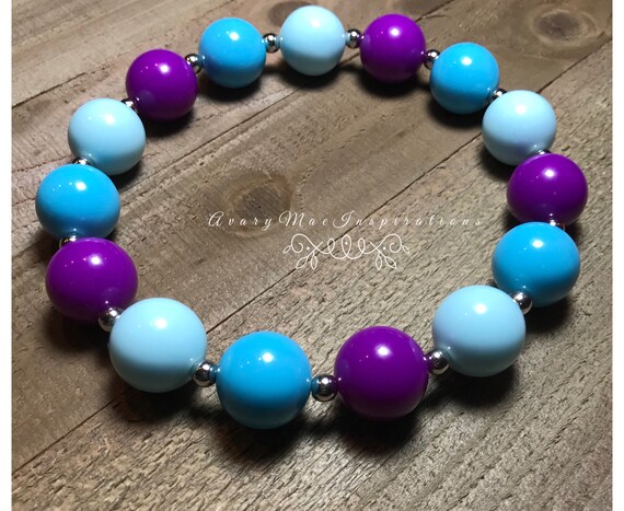 Mermaid Bubblegum Girls Necklace, Toddler Chunky Necklace, Under the Sea Chunky Bead Necklace, Baby Bead Necklace, Girls Chunky Beads Il_570xn