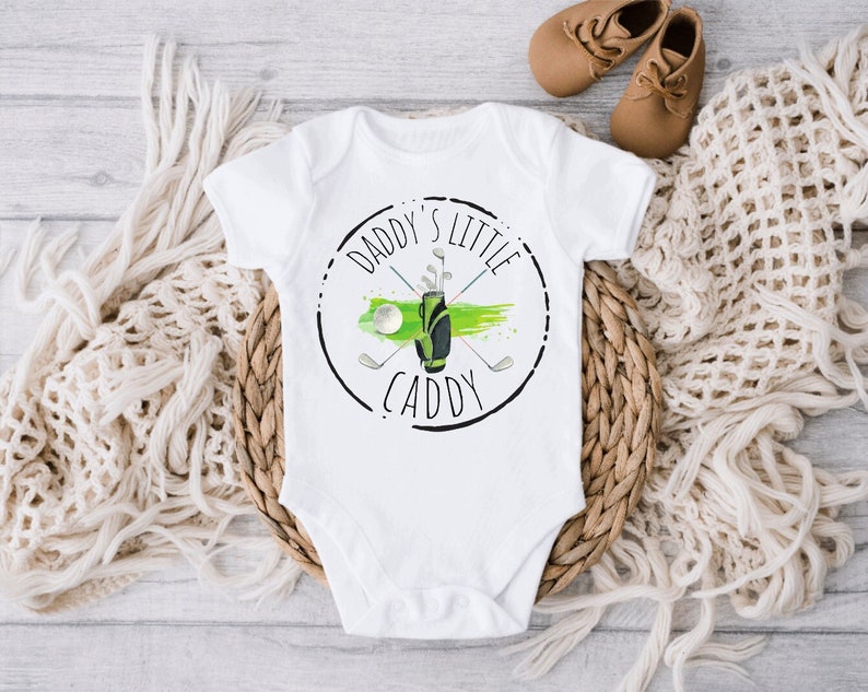 Daddy's Little Caddy Baby Shirt, Toddler Shirt, Fathers Day Shirt, Golf Pregnancy Announcement, Baby Gift For Dad, Golf Lover image 1