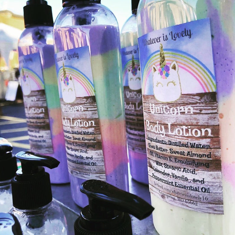 Unicorn Body Lotion Moisturizer 8 oz Pump Top All Natural with Etsy