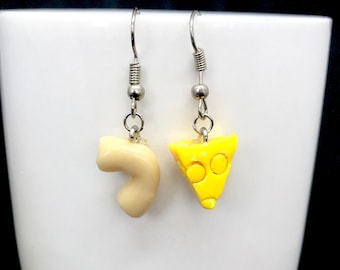 Macaroni and Cheese Earrings - Mac & Cheese Earrings - Mac and Cheese - Mac N Cheese Earrings - Mac 'n' Cheese Earrings - Handmade Gift