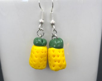 Pineapple Earrings - Pineapple Dangles - Pineapple Studs - Aloha - Pineapple Jewelry - Pineapples - Cute Fruit Jewelry -