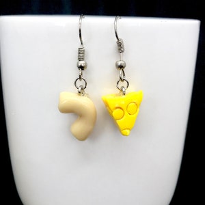 Macaroni and Cheese Earrings - Mac & Cheese Earrings - Mac and Cheese - Mac N Cheese Earrings - Mac &#39;n&#39; Cheese Earrings - Handmade Gift