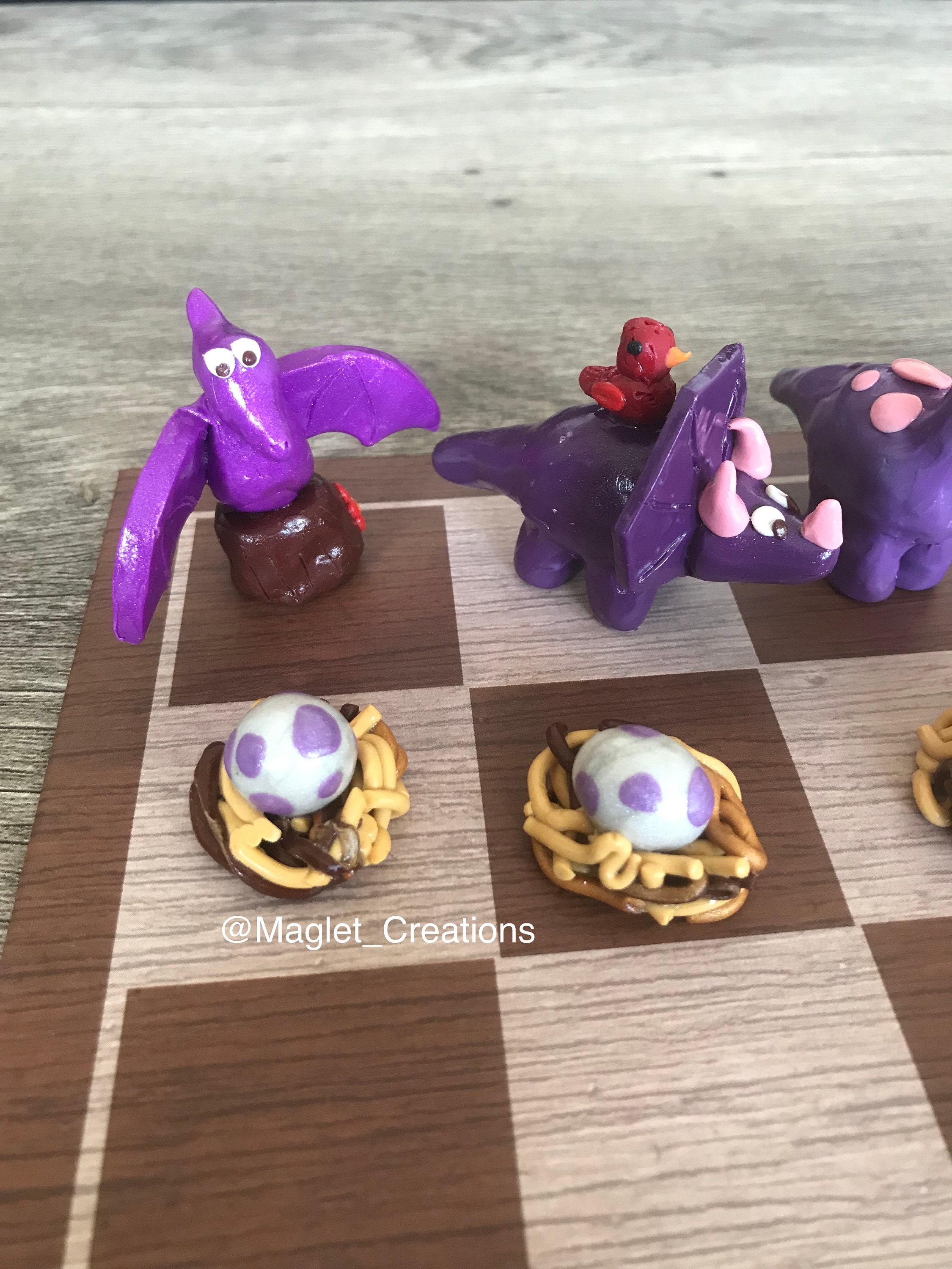 Dinosaur Chess Custom Chess Set Polymer Clay Chess 