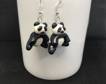 Panda Bear Earrings - Cute Panda Earrings - Panda Bears - Panda Dangles - Panda Studs - Panda Bear Gift -  Save the Pandas -