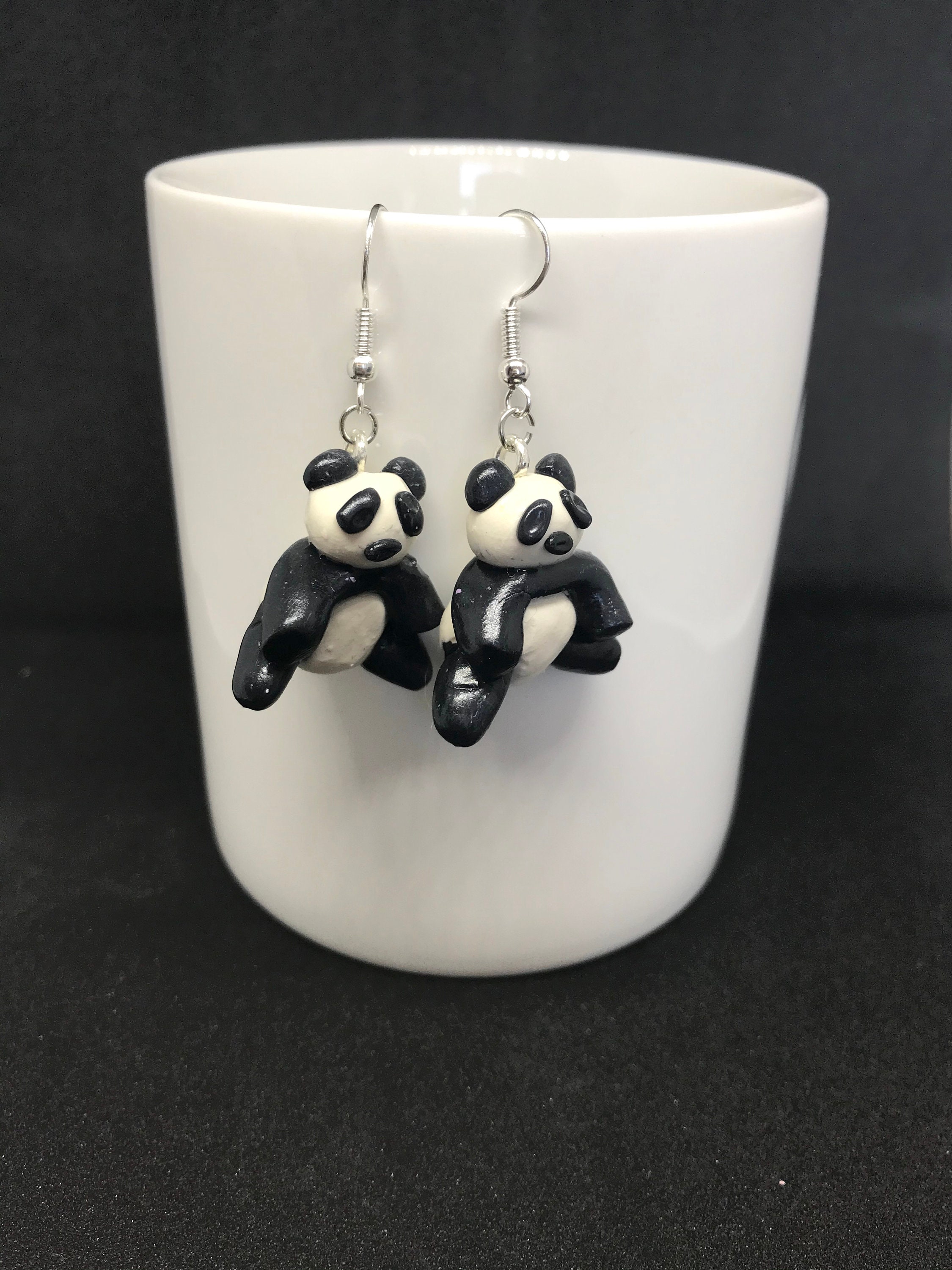 Acrylic Panda Earrings - Cute Dangle Bear Earrings For Women, Girls, Mom - Lightweight, Hypoallergenic, Gift Ready With Velvet Pouch
