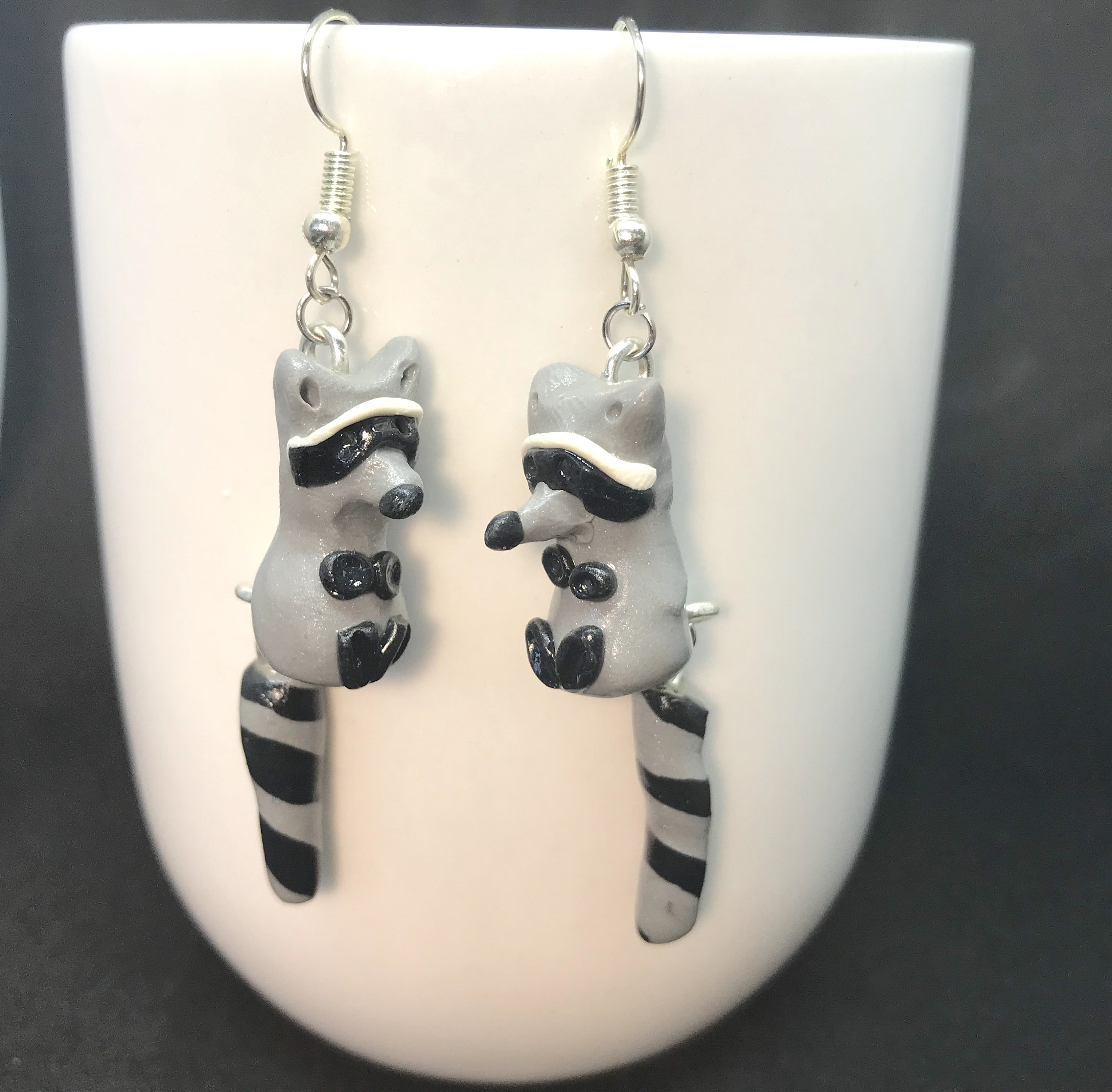 raccoon earrings