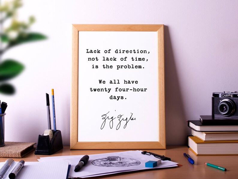 Typography Classroom Artwork Zig Ziglar Motivational Poster Print