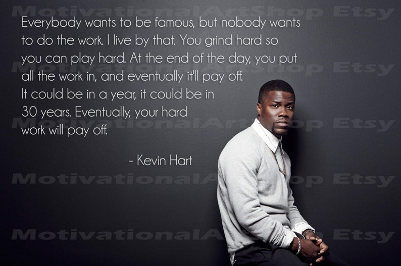 Kevin Hart Motivational Poster Etsy Kevin Hart Motivational Poster Etsy