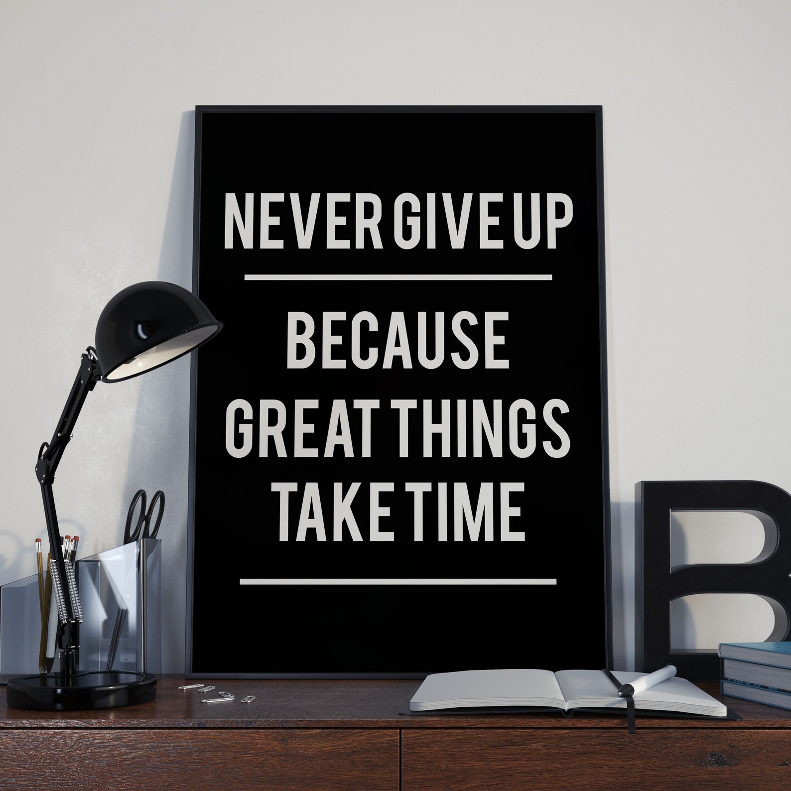 Never Give Up Motivierender Spruch Posterdruck Etsy