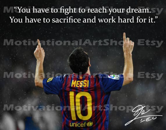 Lionel Messi Inspirational Quote Poster Etsy