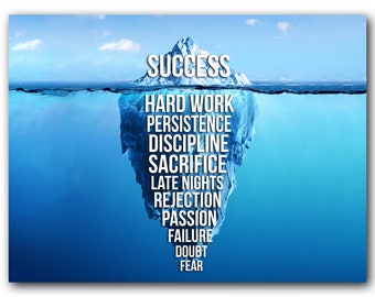 Glacier Success Poster, Iceberg Motivational Poster, Inspirational Print, Classroom Wall Décor