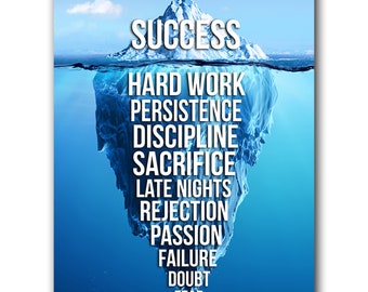 Iceberg Success Poster, Glacier Motivational Poster, Inspirational Print, Classroom Wall Décor