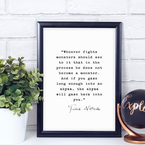Nietzsche Quote Poster: Minimalist Typography, Motivational Wall Art