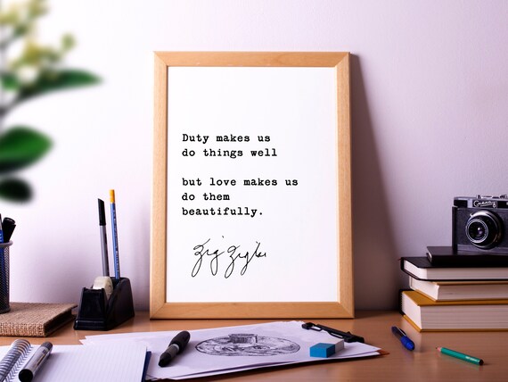 Typography Classroom Artwork Zig Ziglar Motivational Poster Print