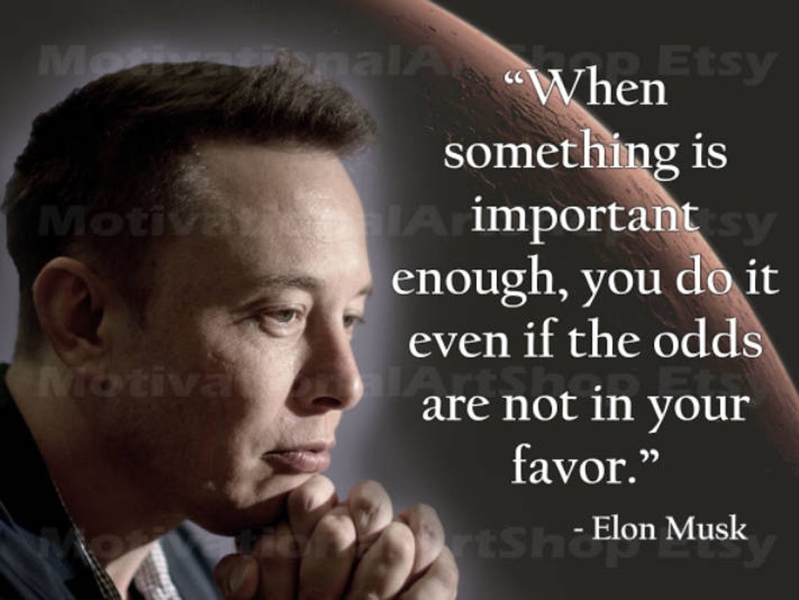 Elon Musk Inspirational Poster Print - Etsy