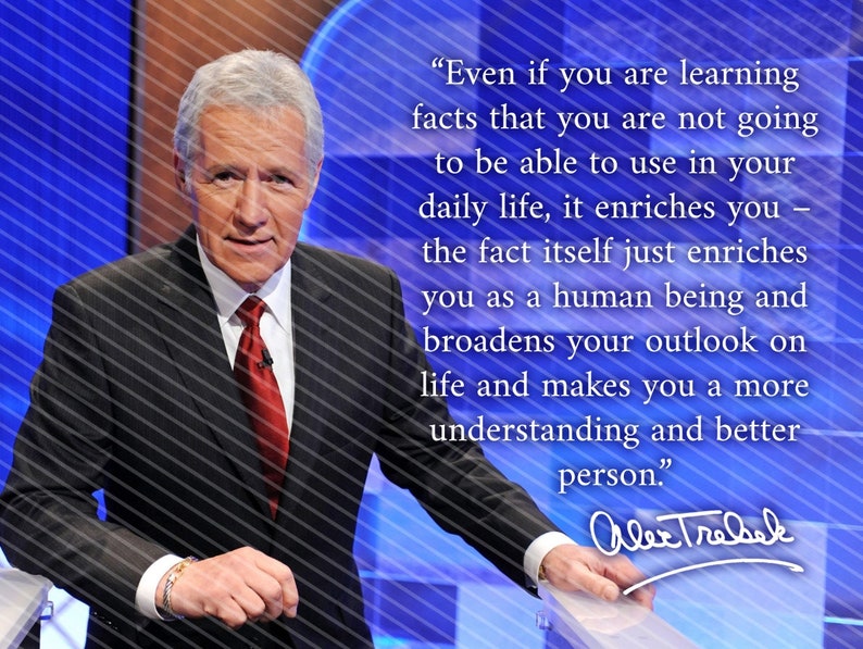 Alex Trebek Inspirational Quote Poster Print Art | Etsy
