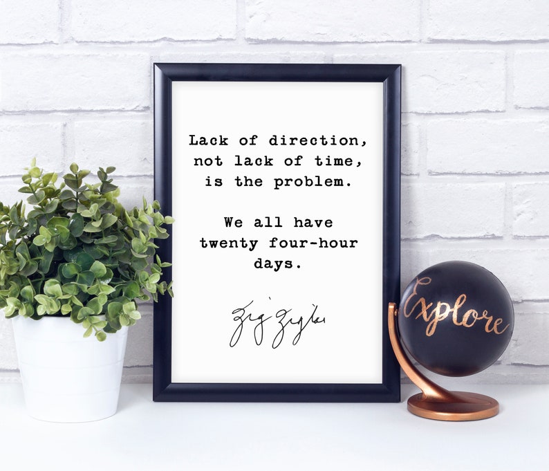 Typography Classroom Artwork Zig Ziglar Motivational Poster Print