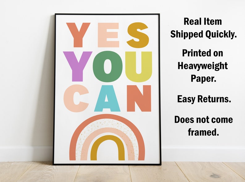 Yes Include Us Yes You Can, Motivational Quote Poster Print, Colorful Minimalist ...