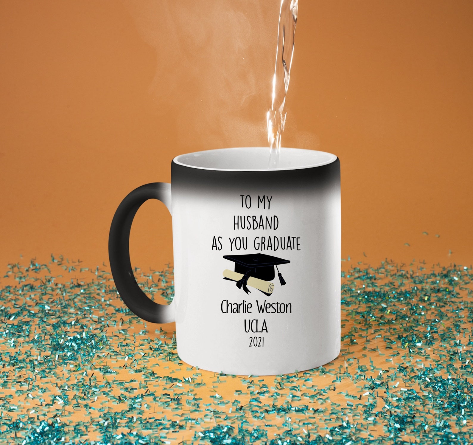 Personalized Graduation For Him Color Changing Mug Husband Etsy