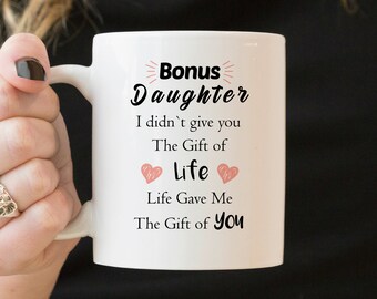 Bonus Daughter Coffee Mug, Adoption Gift Idea