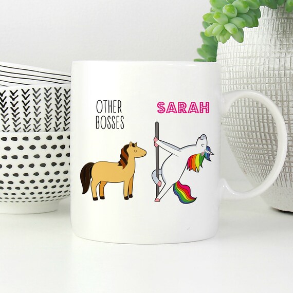 Funny Boss Gift, Personalized Boss Coffee Mug, Best Boss Birthday Gift, Boss Custom Name Unicorn Mug