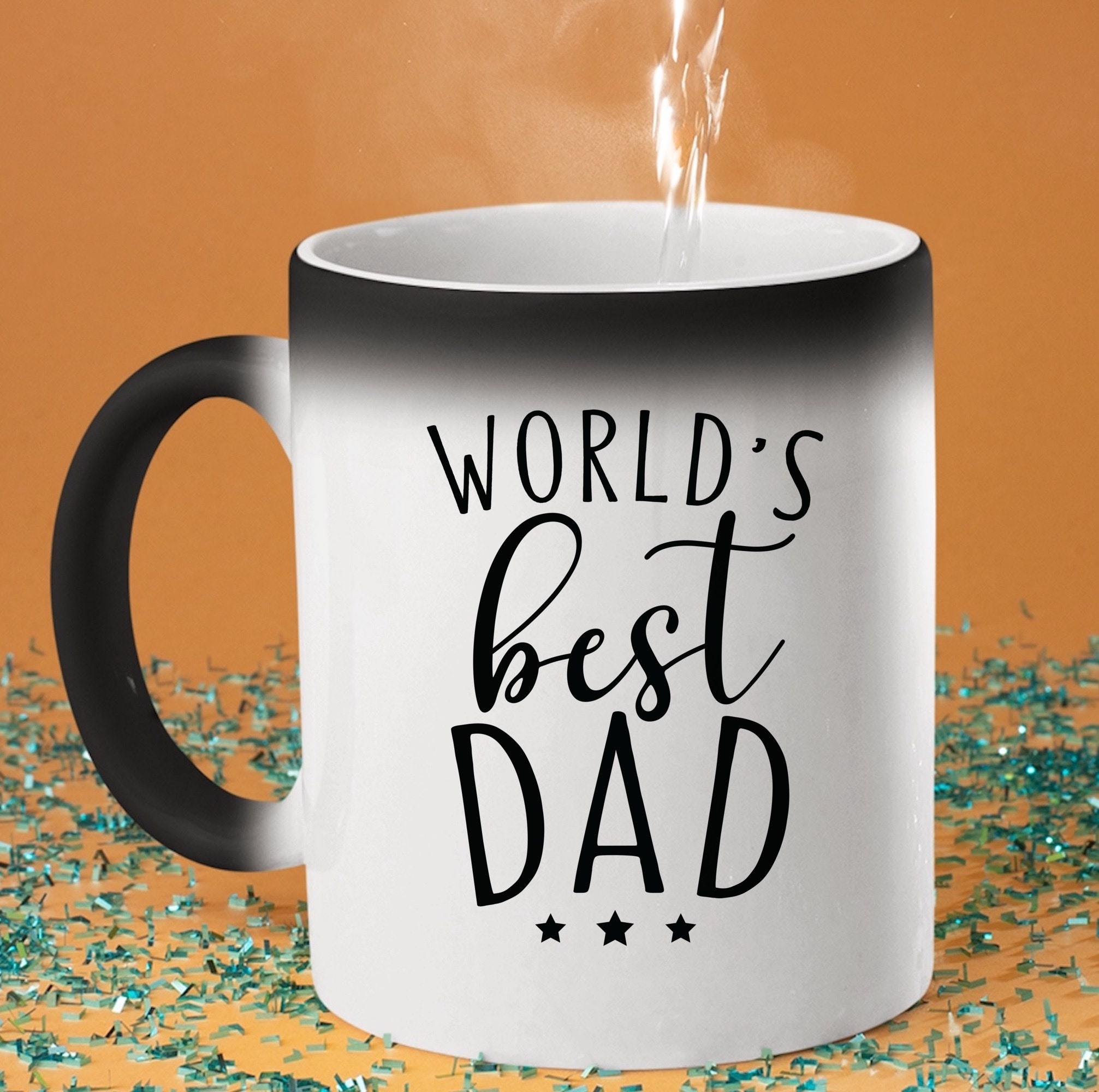 Worlds Best Dad Color Changing Mug Dad Magic Mug Fathers Day Etsy