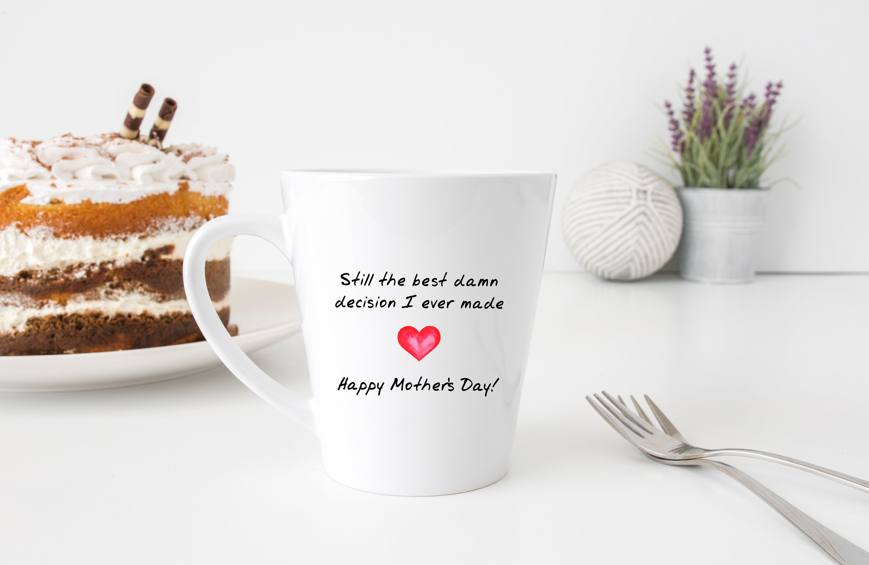 Happy Mothers Day Latte Mug Romantic Wife From Husband Latte | Etsy
