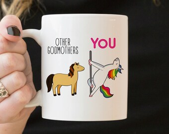 Mug « Joyeux Noël pour la marraine », Mug humoristique « Joyeux Noël pour la marraine », Mug cadeau de Noël pour la marraine