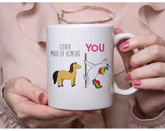 Personalized Funny Maid Of Honor Mug, Maid Of Honor Coffee Mug, Maid Of Honor Wedding Gift Mug From Bride