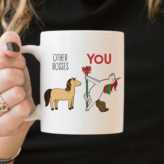Boss Christmas Gift For Woman Mug Funny Christmas Boss Gift Etsy
