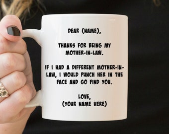 Mother In Law Gift Mug, Personalized Mother In Law Coffee Mug, Mother-in-law Gift, Mother In Law Wedding Gift Mug